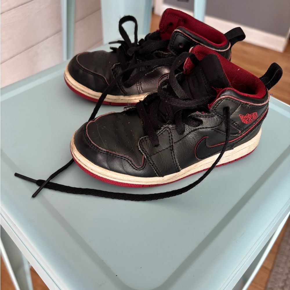 Black and Red Air Jordan Sneakers